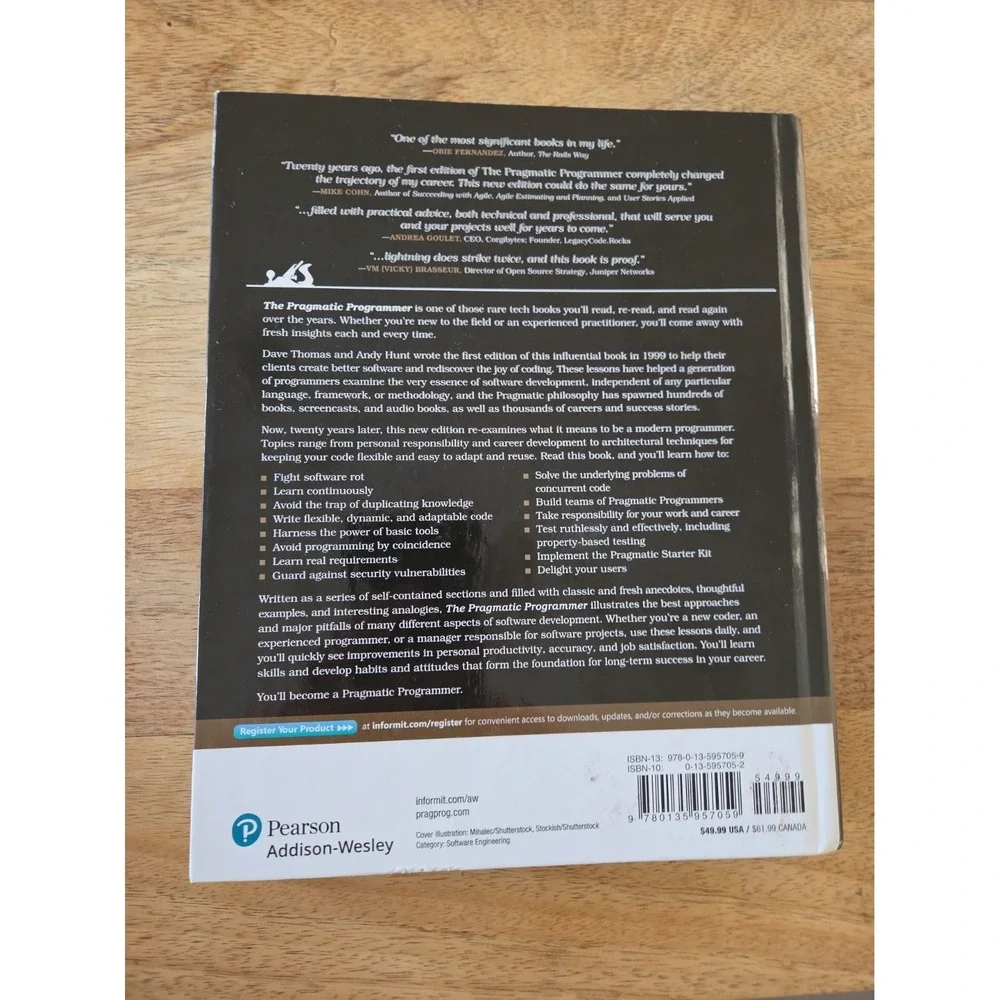 Pragmatic Programmer : Your Journey to Mastery, 20th Anniversary Edition by...